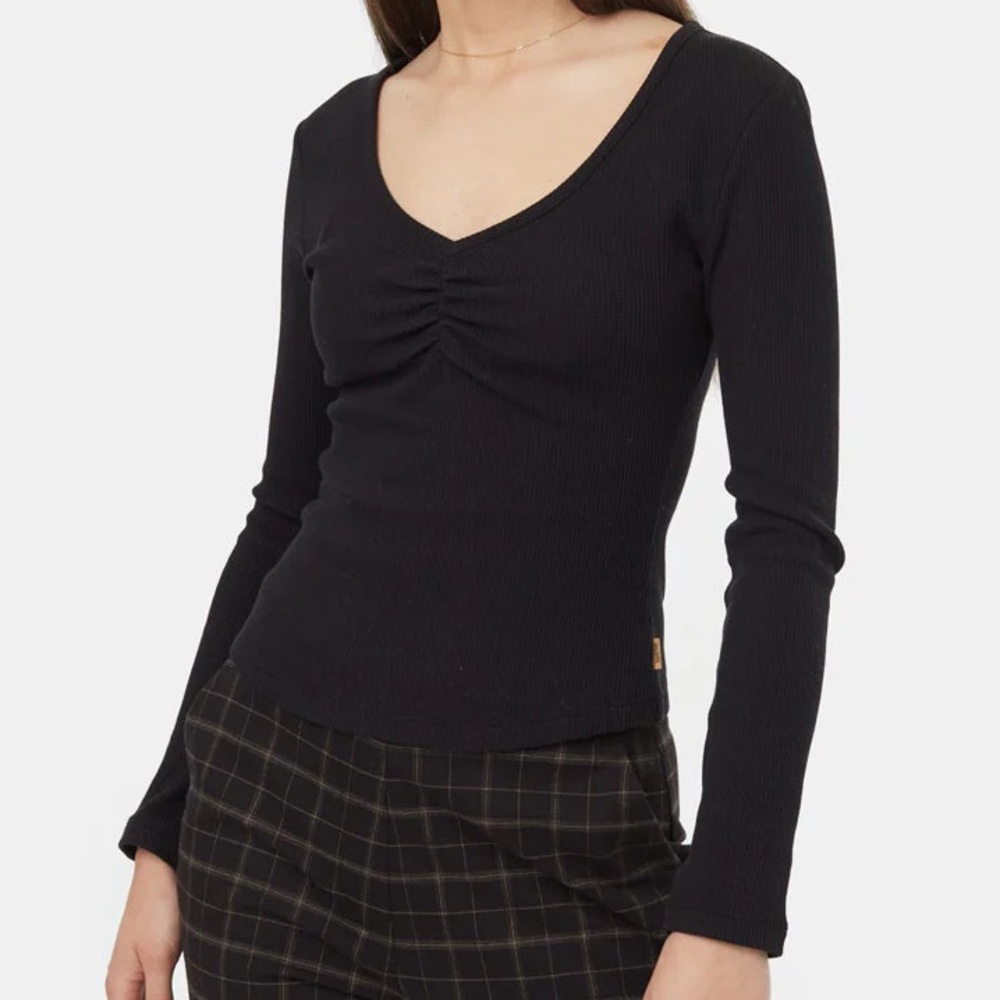 tentree Ruched V-Neck Long Sleeve, size XL